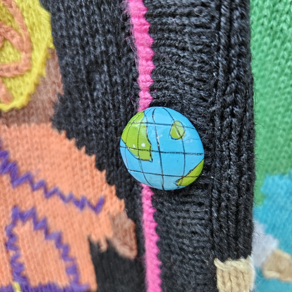 Vintage Storybook Knits Children of the World/Peace on Earth Sweater Medium - Picture 9 of 11